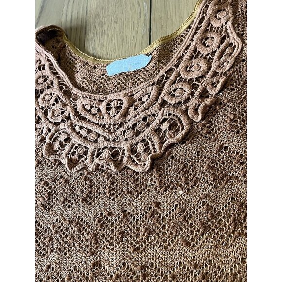A'REVE ANTHROPOLOGIE Size Medium Crochet Lace Dress Bohemian Boho Designer Hippi - Picture 6 of 13